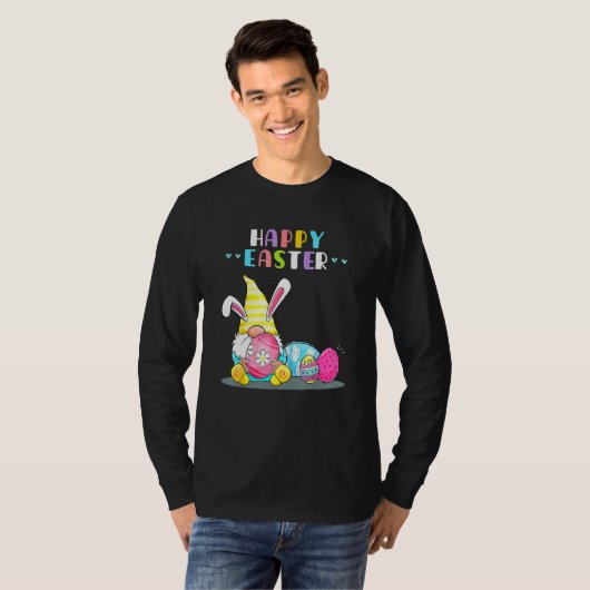 T-shirt Bunny Gnome Rabbit Eggs Hunting Happy Easter Day F (Devant entier)
