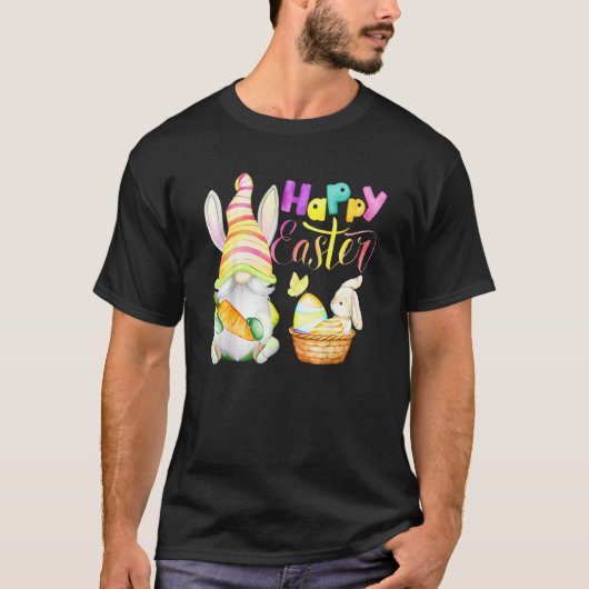 T-shirt Bunny Gnome Rabbit Eggs Hunting Happy Easter Day F (Devant)