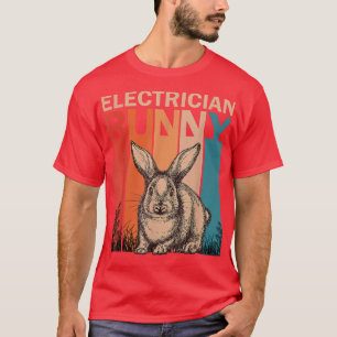 T-shirt Bunny Graphisme Correspondant Rétro-Électricien Pâ