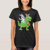T-shirt Bunny Pâques équitation Dinosaure T Rex Enfants Pâ (Devant)