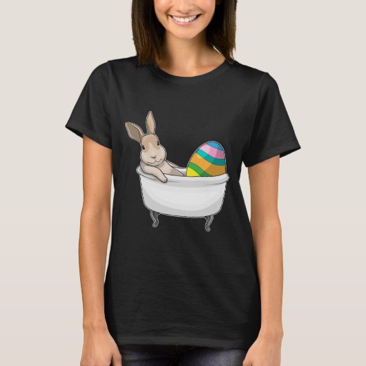 T-shirt Bunny Pâques oeuf de Pâques Bain (Devant)