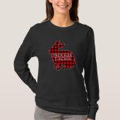 T-shirt Bunny Pâques Rouge Plaid Graphiste Enseignant Prés (Devant)