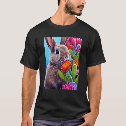 T-shirt Bunny parmi les cactus (Devant)