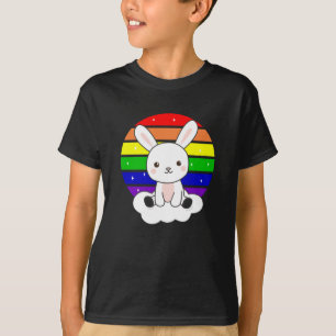 T-shirt Bunny Parties scintillant arc-en-ciel Kawaii Rabbi