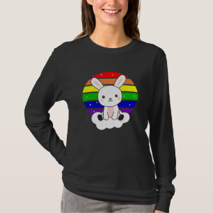 T-shirt Bunny Parties scintillant arc-en-ciel Kawaii Rabbi