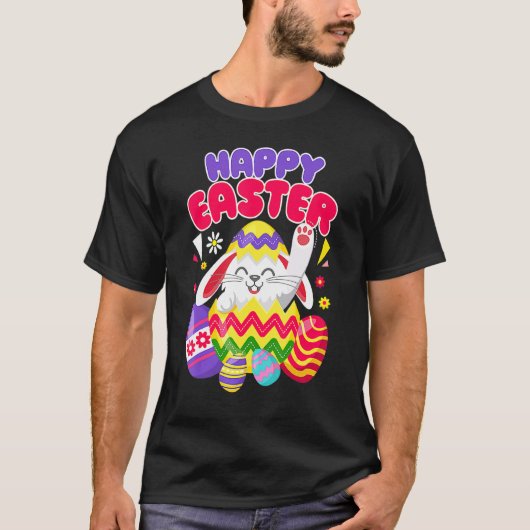 T-shirt Bunny Pastel Printemps Chasse Oeufs Rabbit Joyeux (Devant)