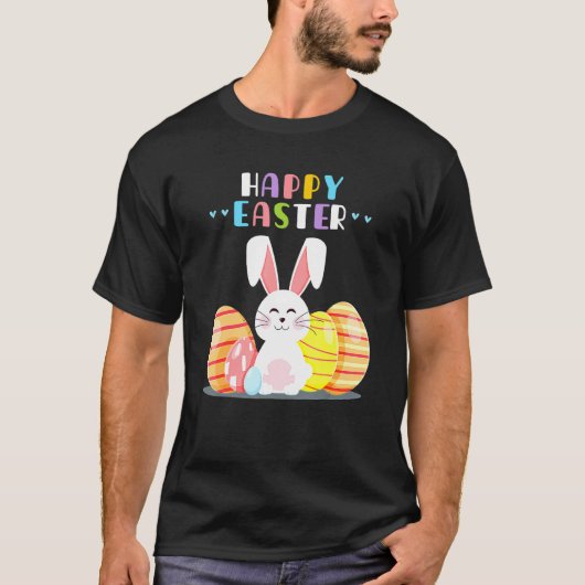 T-shirt Bunny Pastel Printemps Chasse Oeufs Rabbit Joyeux  (Devant)