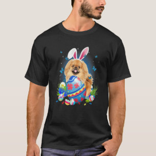 T-shirt Bunny Pekingese Avec Panier D'Oeufs Chasse Aux Fle