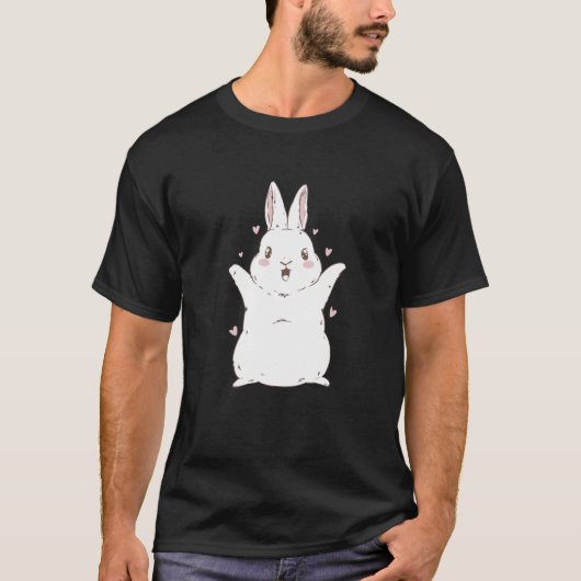T-shirt Bunny Rabbit Christmas New Year cute (Devant)