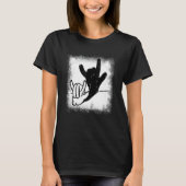 T-shirt Bunny Rabbit Love You Hand Sign Language Shadow Bl (Devant)