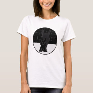 T-shirt Bunny Shadow Play Devil Horns - Black And White