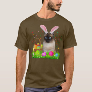 T-shirt Bunny Siamese Chat Funny Pâques Amoureux des chats