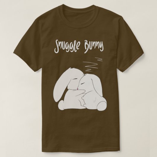 T-shirt Bunny Snuggle - Lapins Dormants Drôle (Design devant)