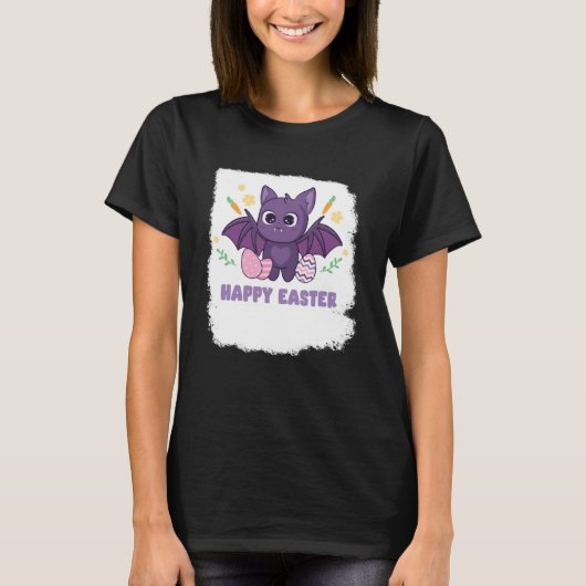 T-shirt Bunny Spring Chasse Oeufs chauve-souris Rabbit Joy (Devant)