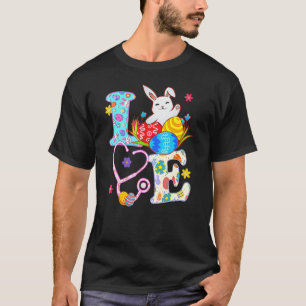 T-shirt Bunny Stethoscope Scrub Nurb Life Pâques Jour d'ab