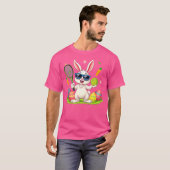 T-shirt Bunny Sunglasses Easter Eggs Tennis Player Lover (Devant entier)