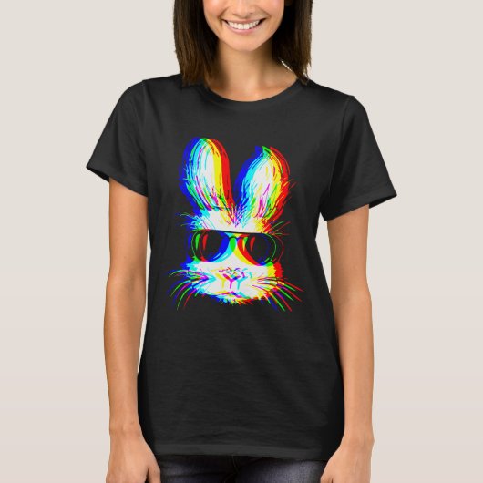 T-shirt Bunny Trippy Varwave Easter Techno Rave Edm Music  (Devant)