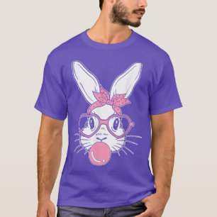T-shirt Bunny Visage Pâques Jour Bubblegum Lunettes Bandan