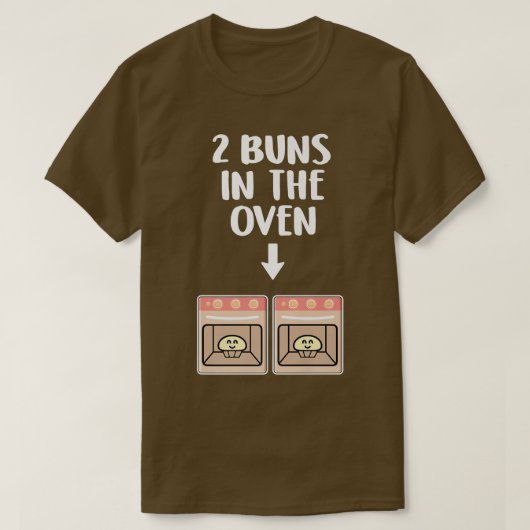 T-shirt Buns Dans Le Four Twins Grossesse Faire-part Gend (Design devant)