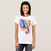 T-shirt Bunter Regenbogen Elefant Aquarell (Devant entier)