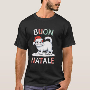 T-shirt Buon Natale Burmilla Chat Noël Italie Père Noël