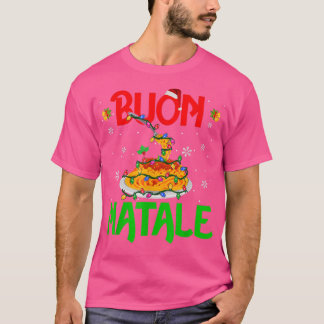 T-shirt Buon Natale Christmas Lights Santa Spaghetti Itali