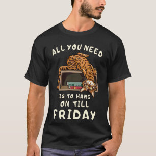 T-shirt Bureau de chat paresseux humour tenir jusqu'à vend