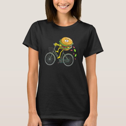 T-shirt Burger À Vélo Bicyclette À Vélo Cheeseburger (Devant)