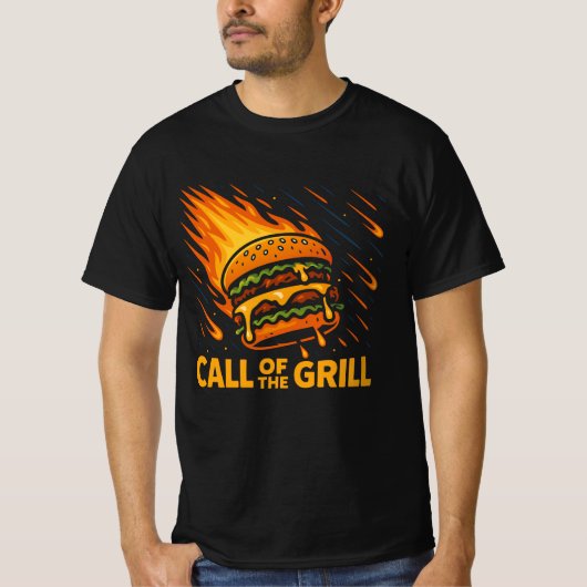 T-shirt Burger Astéroïde Appel Du Grill (Devant)