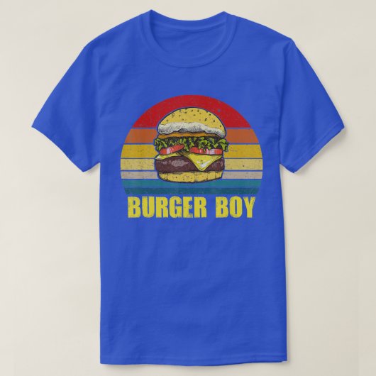 T-shirt Burger Boy Cheeseburger Hamburger Lover Retro Vin (Design devant)