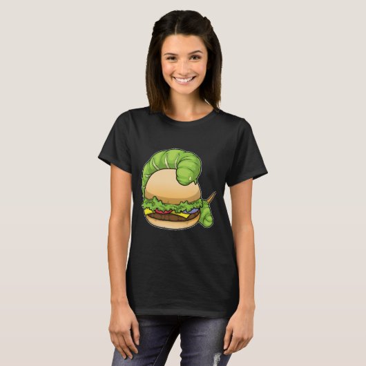 T-shirt Burger de chenille (Devant entier)