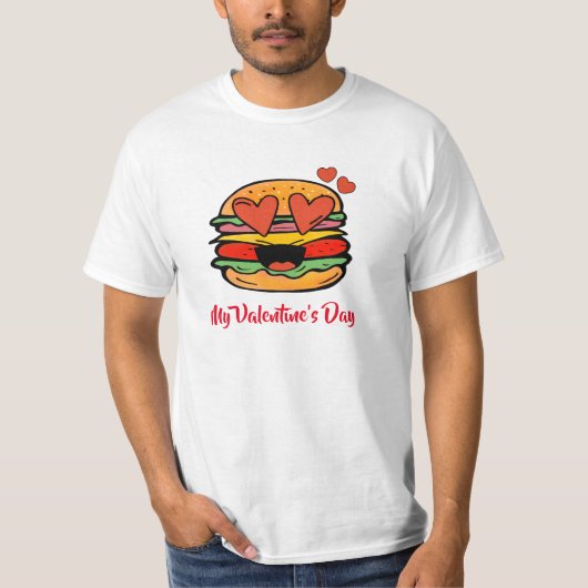 T-shirt Burger de Saint-Valentin (Devant)