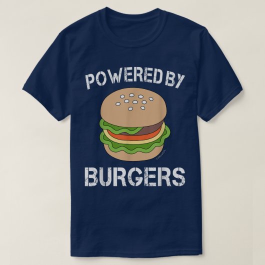 T-shirt Burger drôle alimenté par Burger (Design devant)