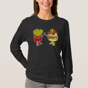 T-shirt Burger Et Fries Branché Bff Fast Food Qui Lo