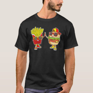T-shirt Burger Et Fries Branché Bff Fast Food Qui Lo