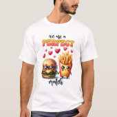T-shirt Burger et Fries Punny Valentine (Devant)