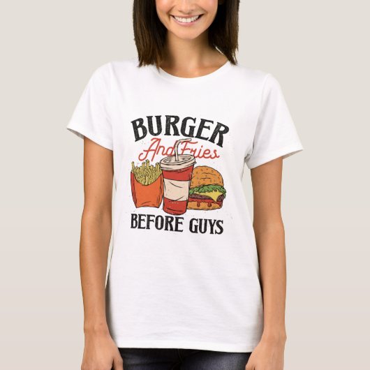 T-shirt Burger Et Frites Avant Les Mecs (Devant)