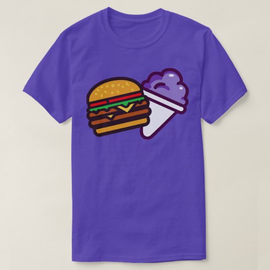 T-shirt Burger et un cône de neige (Design devant)