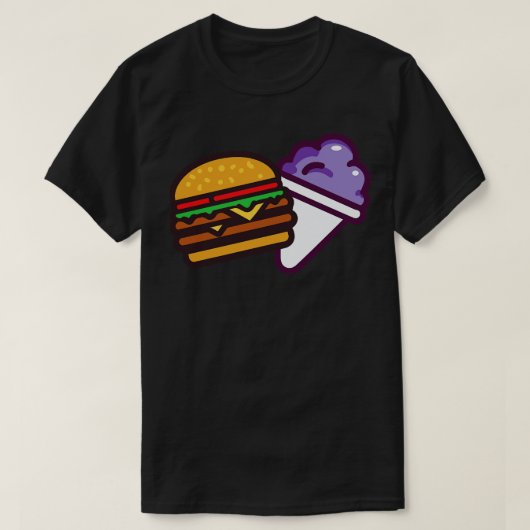 T-shirt Burger et un cône de neige (Design devant)