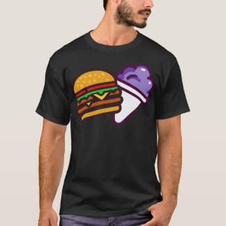 T-shirt Burger et un cône de neige