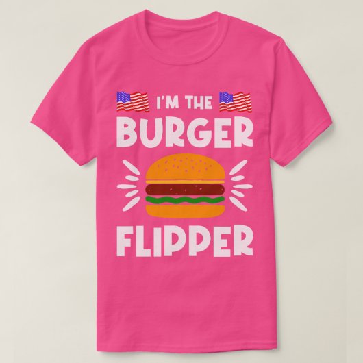 T-shirt Burger Flipper American Hamburger Lover (Design devant)
