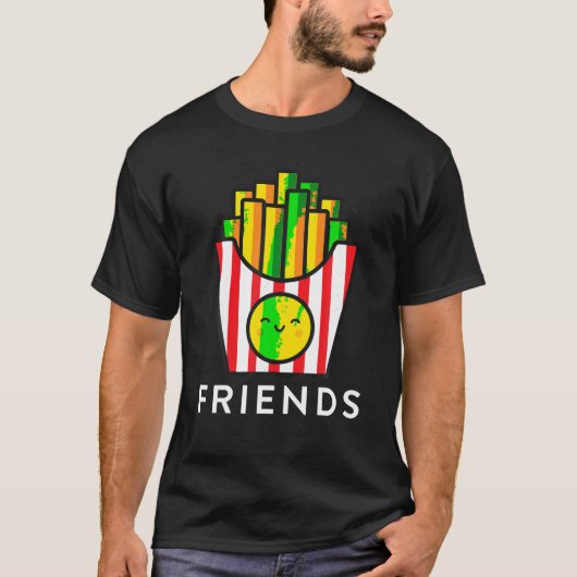 T-shirt Burger Fries Meilleur Ami T Chemises Correspondant (Devant)