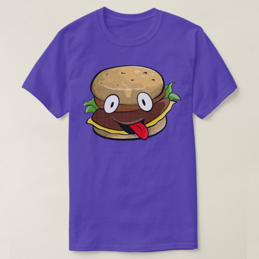 T-shirt Burger Funny Fast Food toon Hamburger (Design devant)
