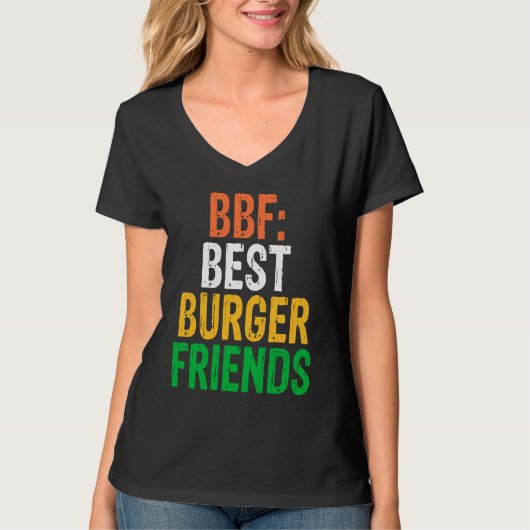 T-shirt Burger Hamburger BBF Best Burger Friends (Devant)