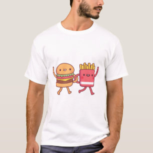 T-shirt Burger Mignonne Et Fries Liant Armoiries Besoins