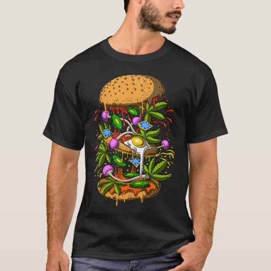 T-shirt Burger Psychedelique (Devant)