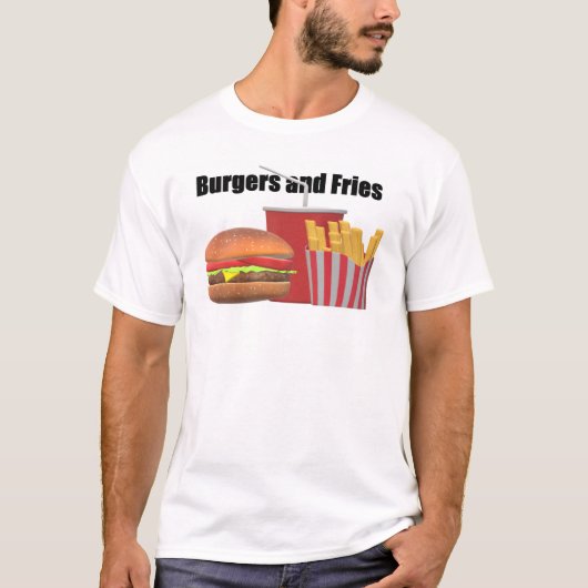 T-shirt Burgers et frites (Devant)