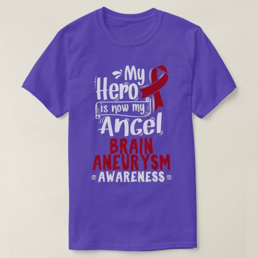 T-shirt Burgundy Awareness Ribbon Brain Aneurysm (Design devant)