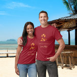 T-shirt Burgundy or logo commercial signature<br><div class="desc">T-shirt bordeaux,  marron,  texte doré. Personnalisez et ajoutez le logo de votre entreprise,  un texte et un nom,  une signature (ou supprimez si vous ne le souhaitez pas)</div>