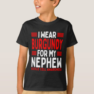 T-shirt Burgundy Ribbon Tante Oncle Sickcell Sensibilisati